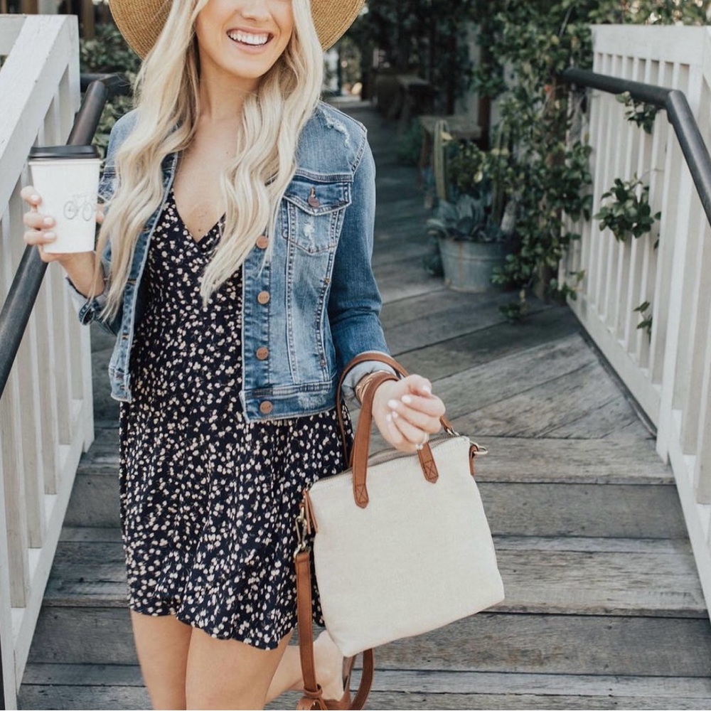 Carly Jean Los Angeles Floral Greta Wrap Dress in Navy